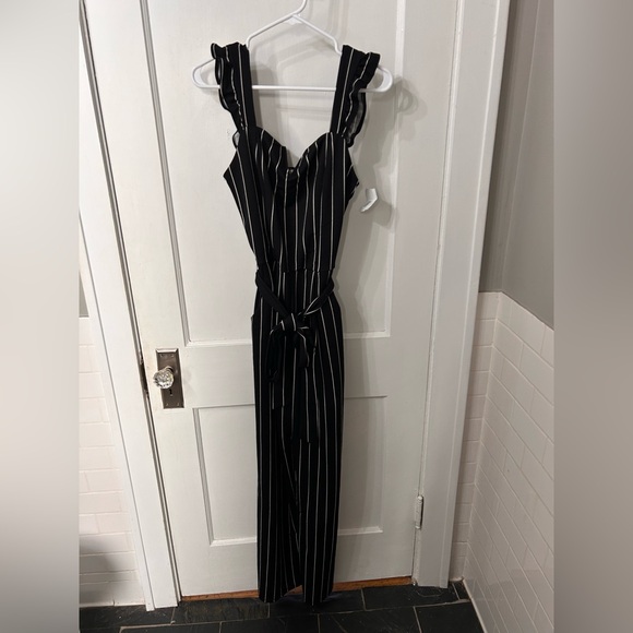 dry goods Black and White Pinstripe Jumpsuit - Picture 1 of 9